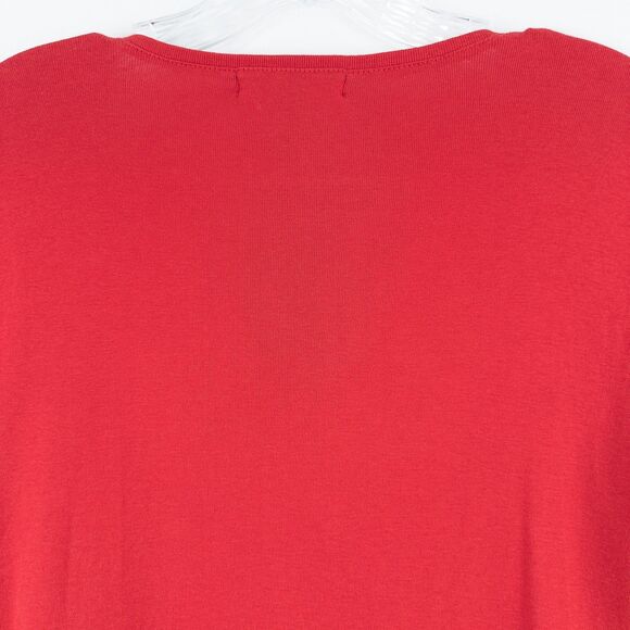 Lauren Ralph Lauren Cotton Long Sleeve Button Shoulder Tee Womens Small Red - Picture 10 of 11